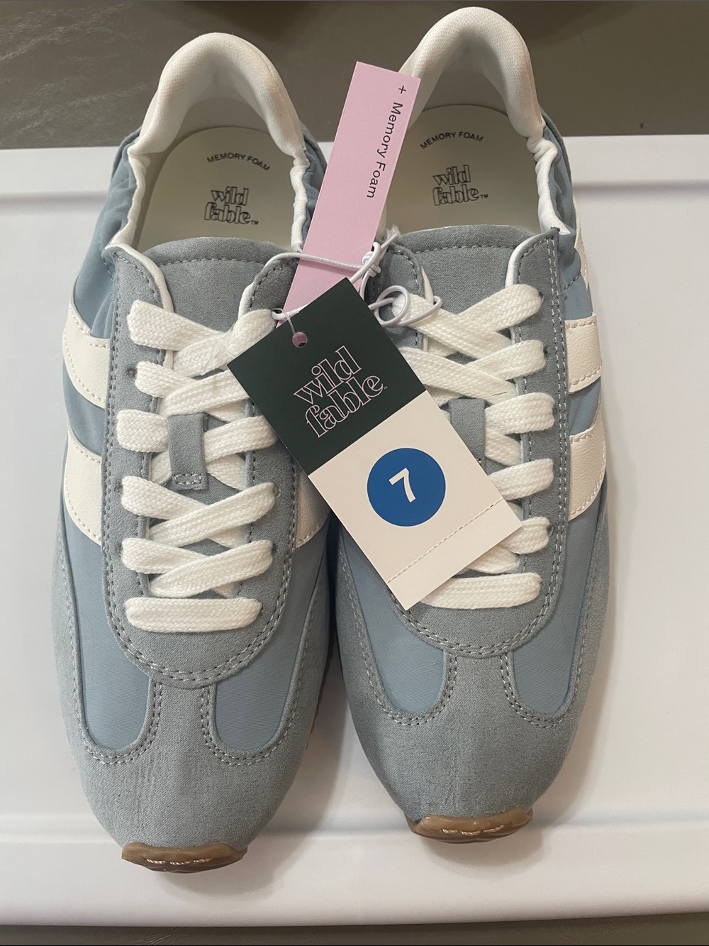 wild fable Axel Flats Sneakers - Blue and White NWT Sz. 7
